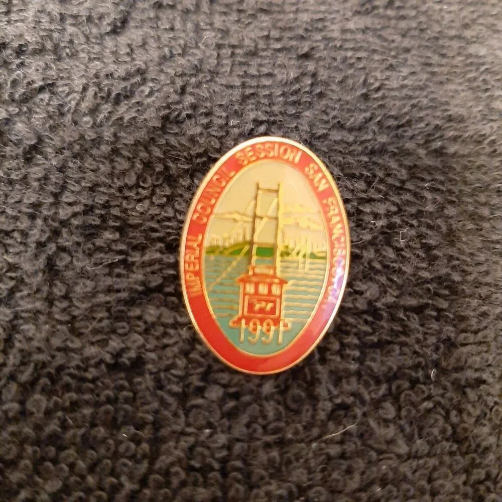 Vtg 1991 Masonic Shriners Enamel Pin Imperial Council 117 San Francisco Lapel